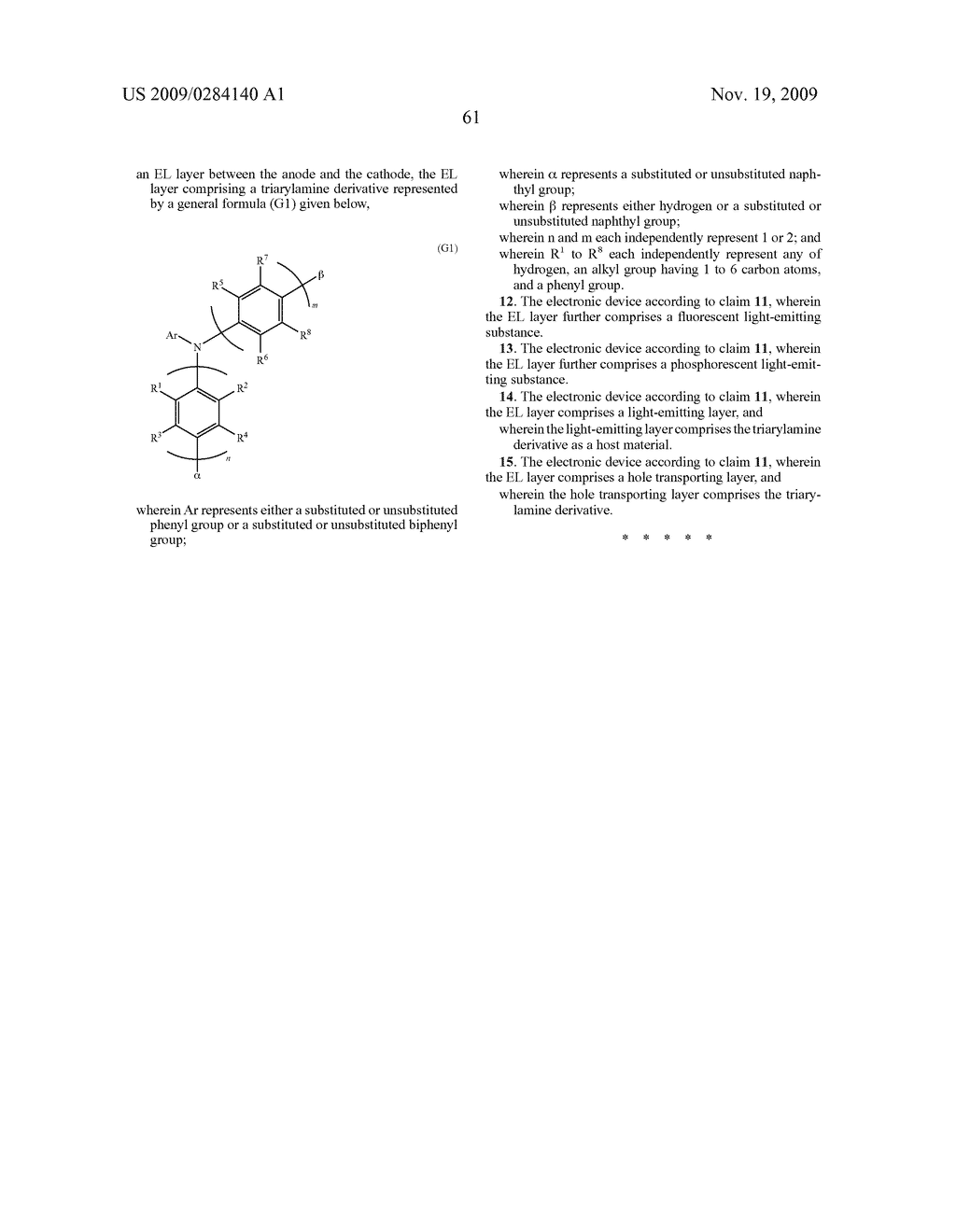 Triarylamine Derivative, Light-Emitting Substance, Light-Emitting Element, Light-Emitting Device, and Electronic Device - diagram, schematic, and image 84