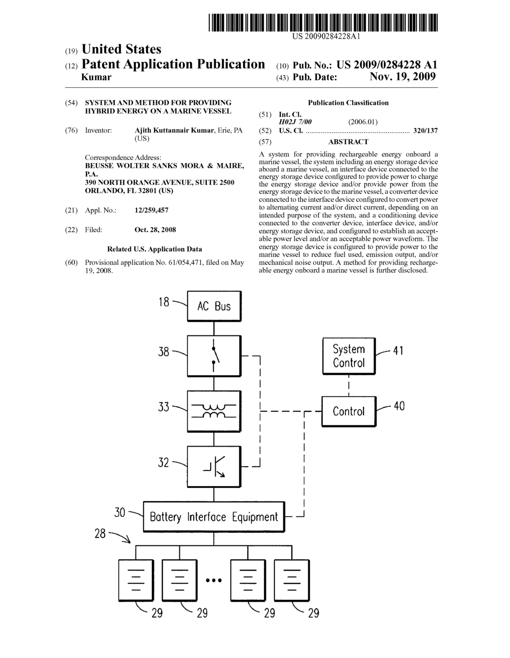 SYSTEM AND METHOD FOR PROVIDING HYBRID ENERGY ON A MARINE VESSEL - diagram, schematic, and image 01