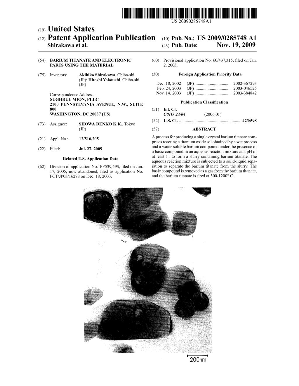 BARIUM TITANATE AND ELECTRONIC PARTS USING THE MATERIAL - diagram, schematic, and image 01