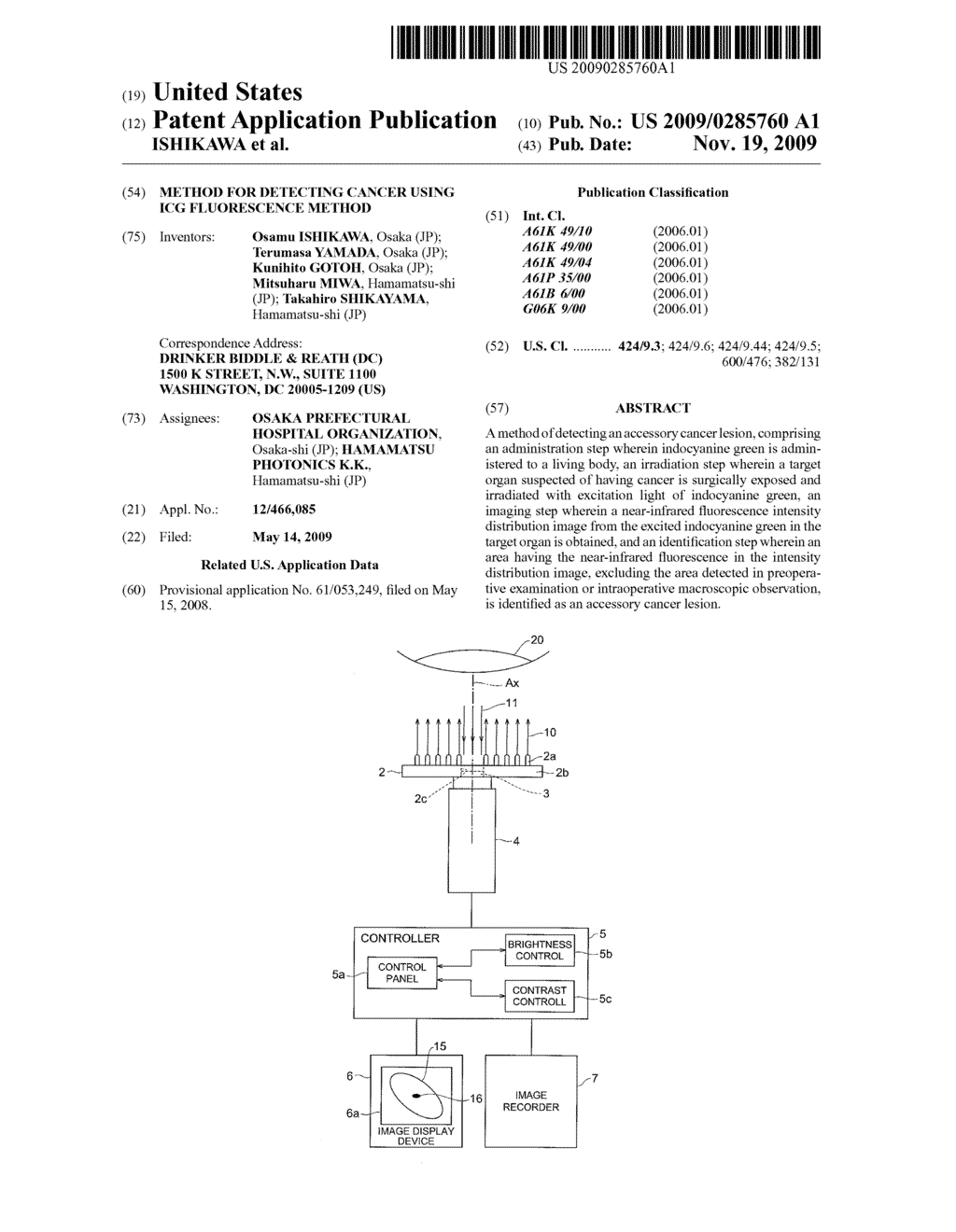 METHOD FOR DETECTING CANCER USING ICG FLUORESCENCE METHOD - diagram, schematic, and image 01