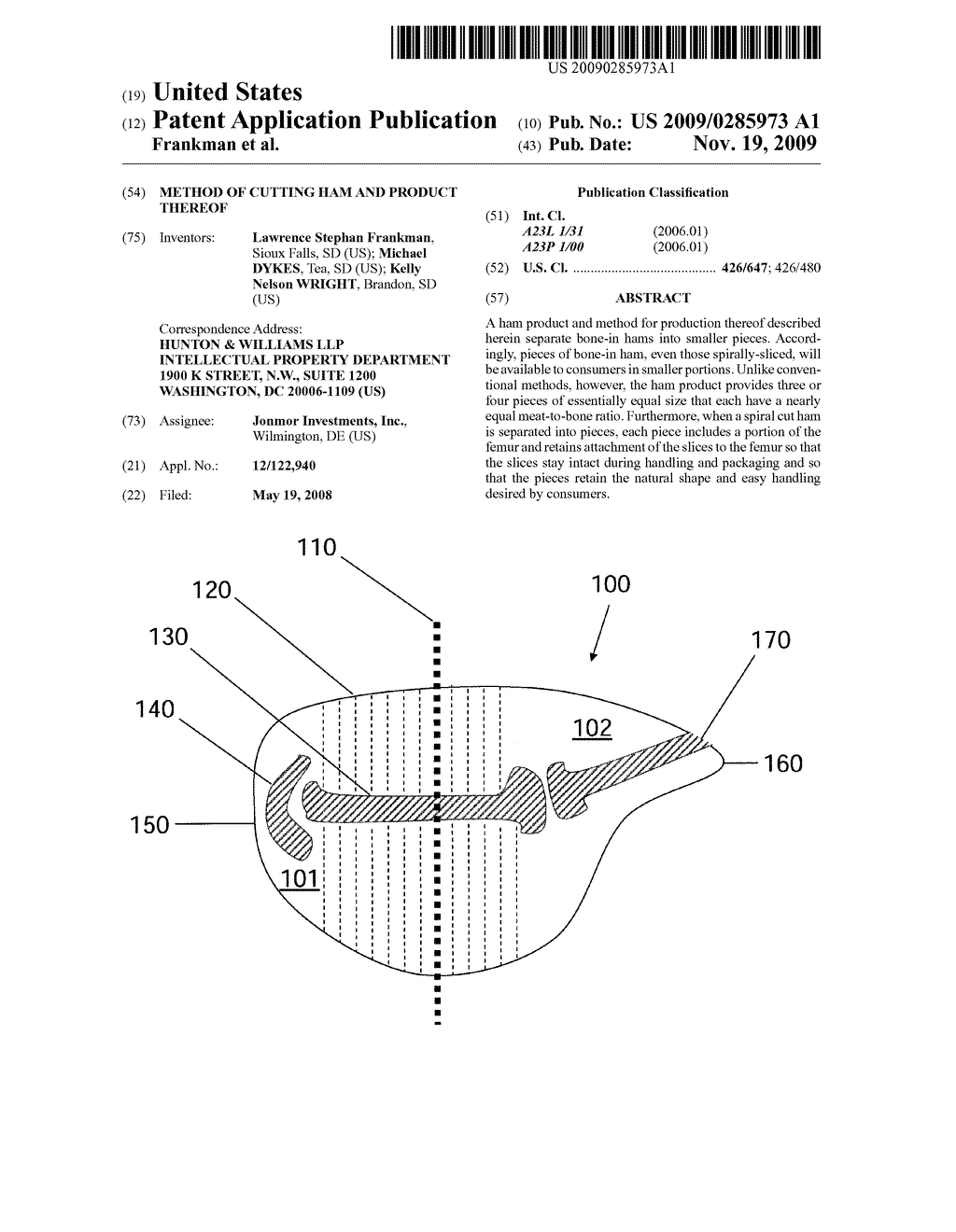 METHOD OF CUTTING HAM AND PRODUCT THEREOF - diagram, schematic, and image 01