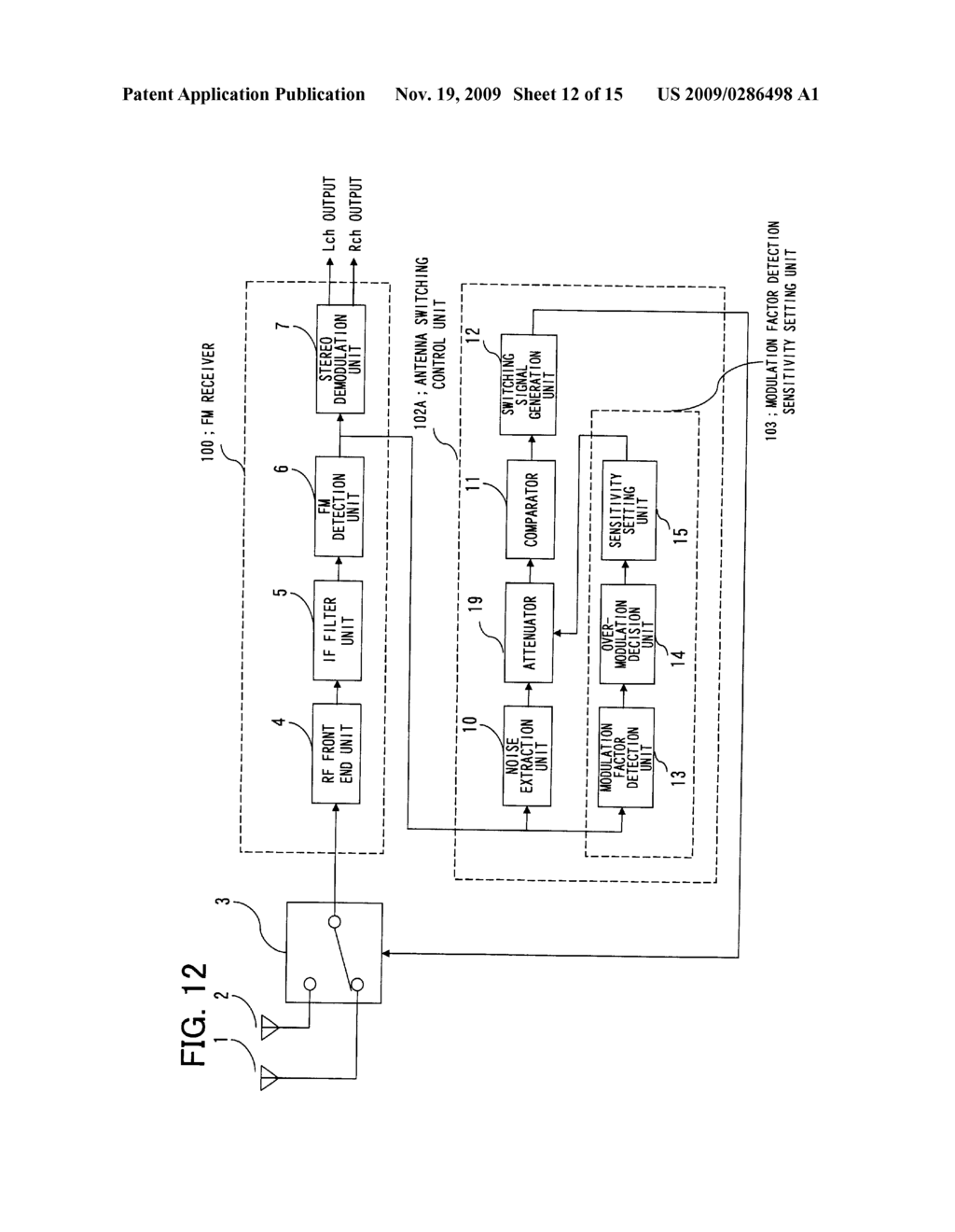 ANTENNA DIVERSITY RECEIVER AND ANTENNA SWITCHING CONTROL METHOD THEREFOR - diagram, schematic, and image 13