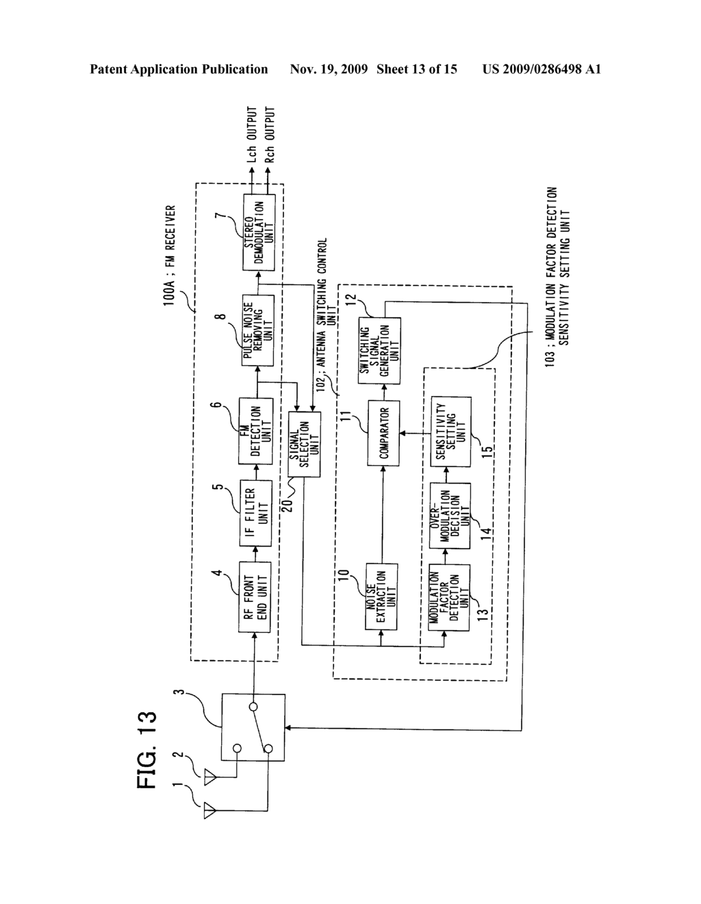 ANTENNA DIVERSITY RECEIVER AND ANTENNA SWITCHING CONTROL METHOD THEREFOR - diagram, schematic, and image 14