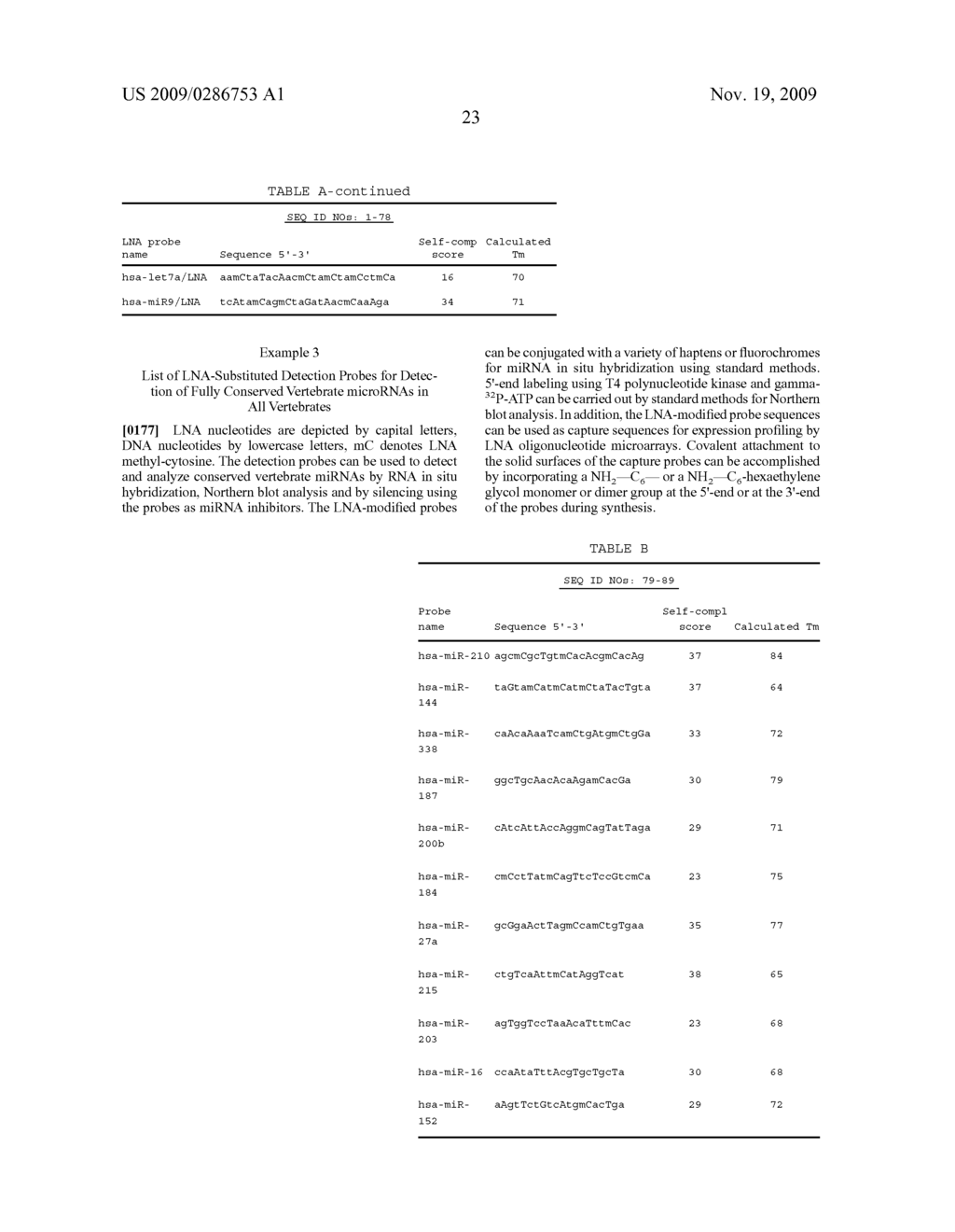 NOVEL OLIGONUCLEOTIDE COMPOSITIONS AND PROBE SEQUENCES USEFUL FOR DETECTION AND ANALYSIS OF MICRORNAS AND THEIR TARGET MRNAS - diagram, schematic, and image 34