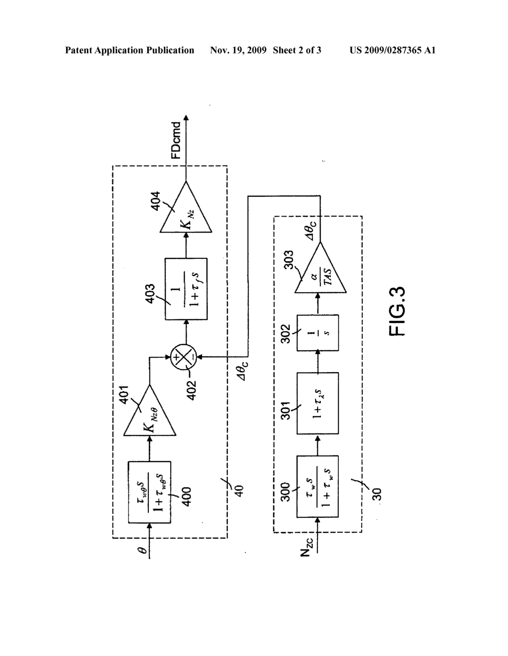 CONVERTER FOR CONVERTING A LOAD FACTOR COMMAND INTO A LONGITUDINAL ATTITUDE DEVIATION INSTRUCTION - diagram, schematic, and image 03