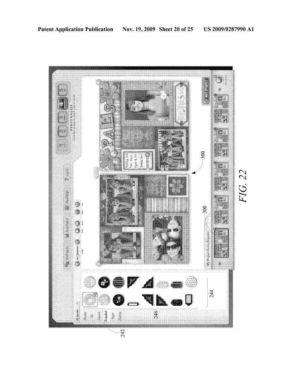 SYSTEMS AND METHODS FOR DYNAMICALLY GENERATING GRAPHICAL MEMORABILIA PROJECTS FOR PRESENTATION AND USE - diagram, schematic, and image 21