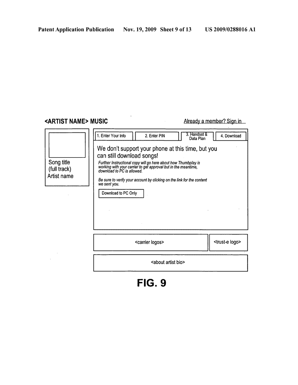 METHOD AND SYSTEM FOR TRANSFERRING FULL-TRACK CONTENT MEDIA FILES FROM A SERVER COMPUTER SYSTEM TO A USER MOBILE DEVICE - diagram, schematic, and image 10