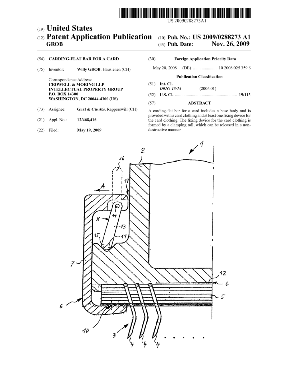 Carding-Flat Bar for a Card - diagram, schematic, and image 01