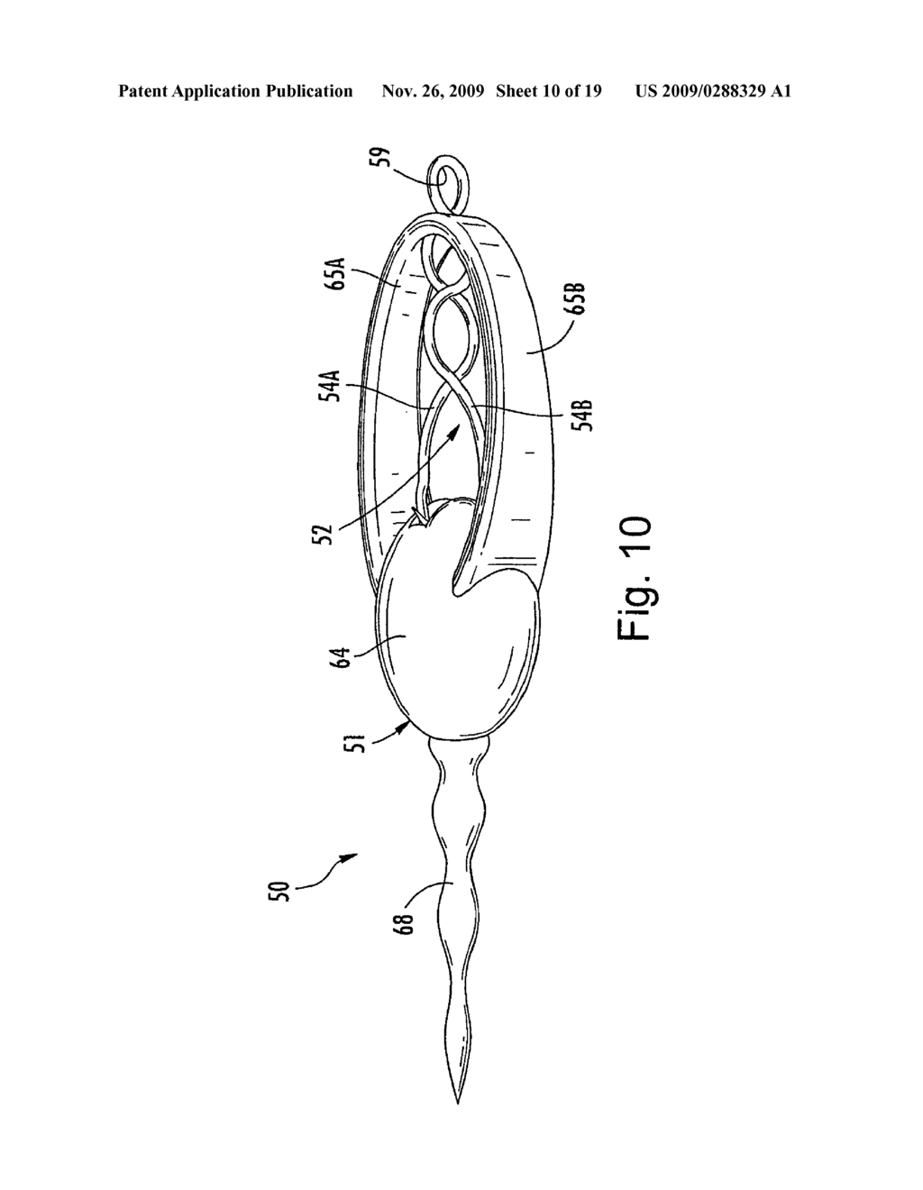 Artificial fishing lure with mechanical hook assembly - diagram, schematic, and image 11