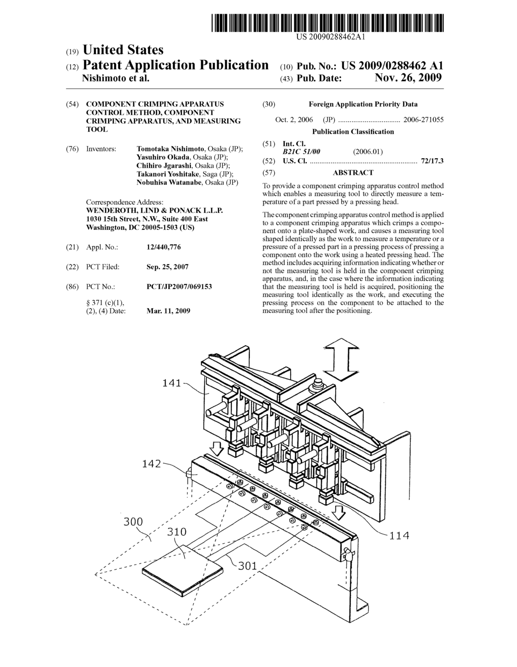 COMPONENT CRIMPING APPARATUS CONTROL METHOD, COMPONENT CRIMPING APPARATUS, AND MEASURING TOOL - diagram, schematic, and image 01