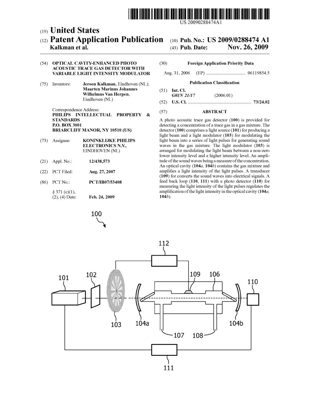 OPTICAL CAVITY-ENHANCED PHOTO ACOUSTIC TRACE GAS DETECTOR WITH VARIABLE LIGHT INTENSITY MODULATOR - diagram, schematic, and image 01