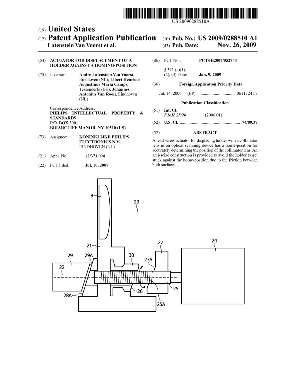 ACTUATOR FOR DISPLACEMENT OF A HOLDER AGAINST A HOMING-POSITION - diagram, schematic, and image 01