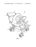 Stroller with braking device diagram and image