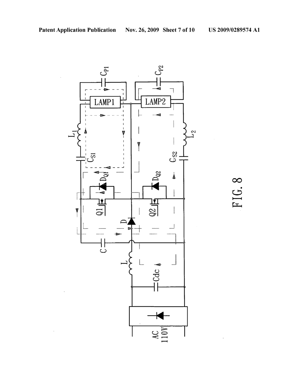 Single-stage electronic ballast for a fluorescent lamp - diagram, schematic, and image 08