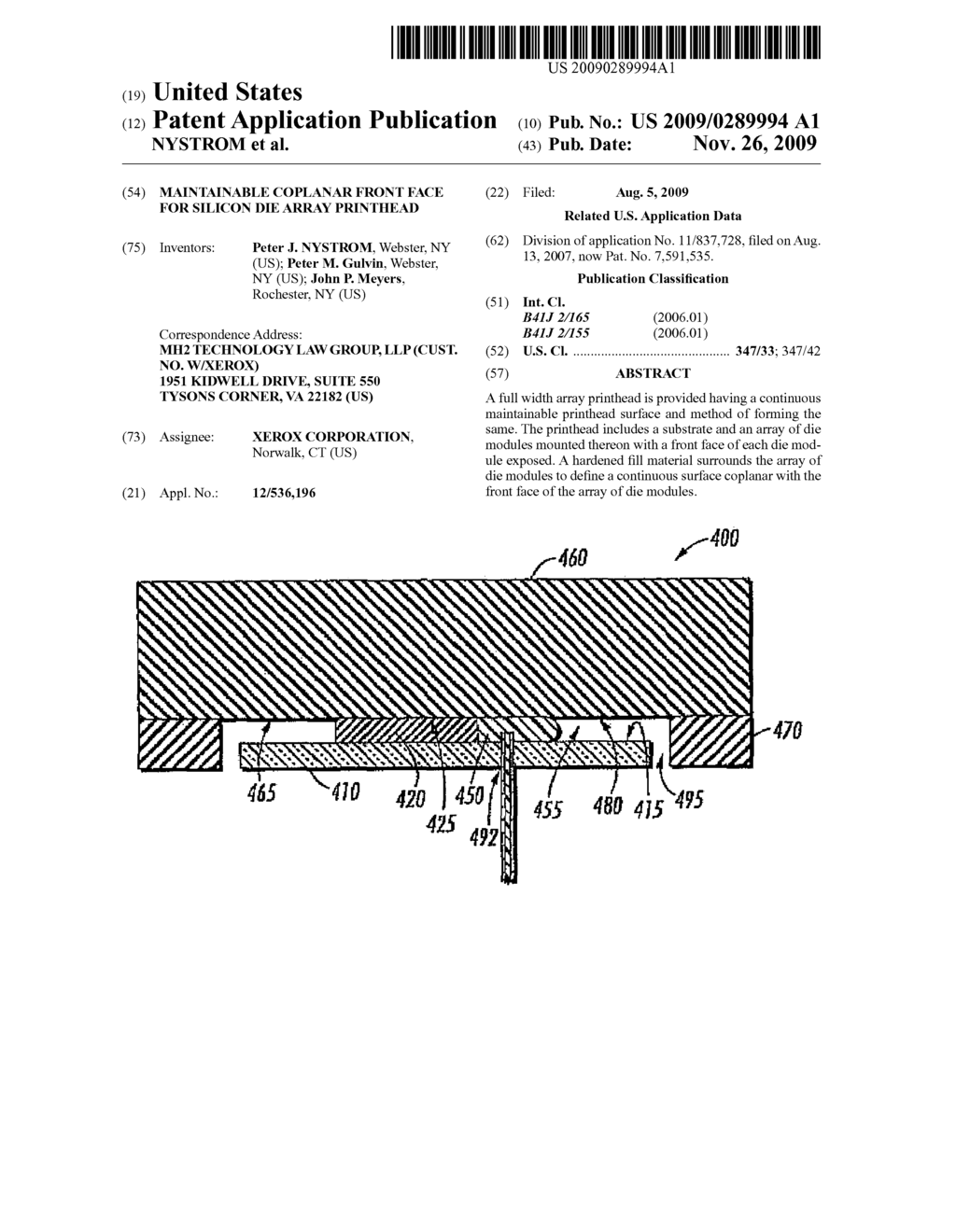 MAINTAINABLE COPLANAR FRONT FACE FOR SILICON DIE ARRAY PRINTHEAD - diagram, schematic, and image 01