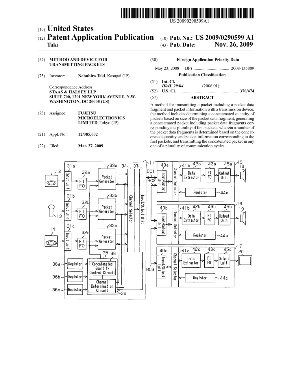 Method and device for transmitting packets - diagram, schematic, and image 01