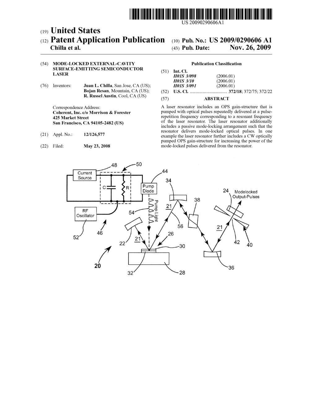 MODE-LOCKED EXTERNAL-CAVITY SURFACE-EMITTING SEMICONDUCTOR LASER - diagram, schematic, and image 01