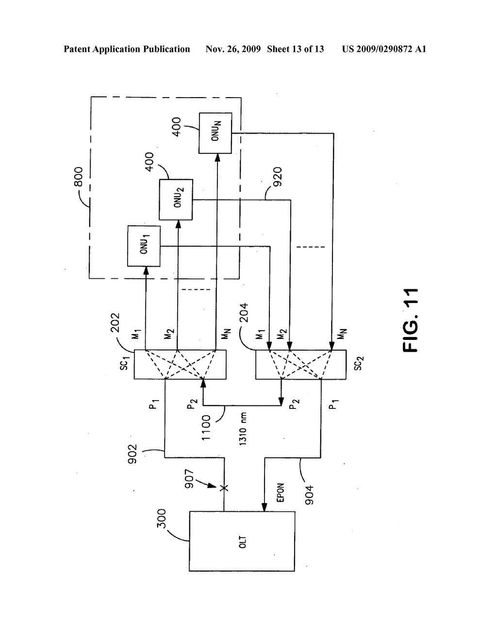 Broadband optical network apparatus and method - diagram, schematic, and image 14