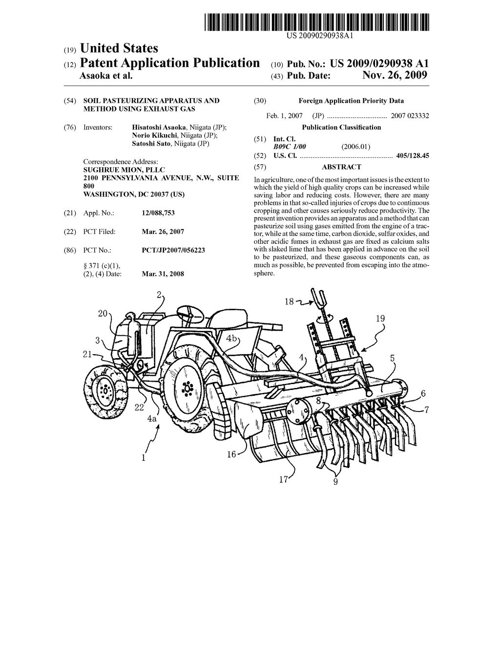 SOIL PASTEURIZING APPARATUS AND METHOD USING EXHAUST GAS - diagram, schematic, and image 01