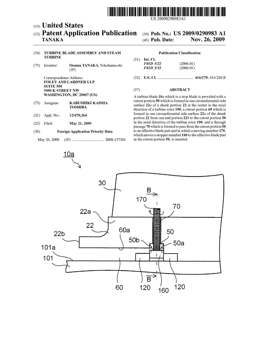 TURBINE BLADE ASSEMBLY AND STEAM TURBINE - diagram, schematic, and image 01