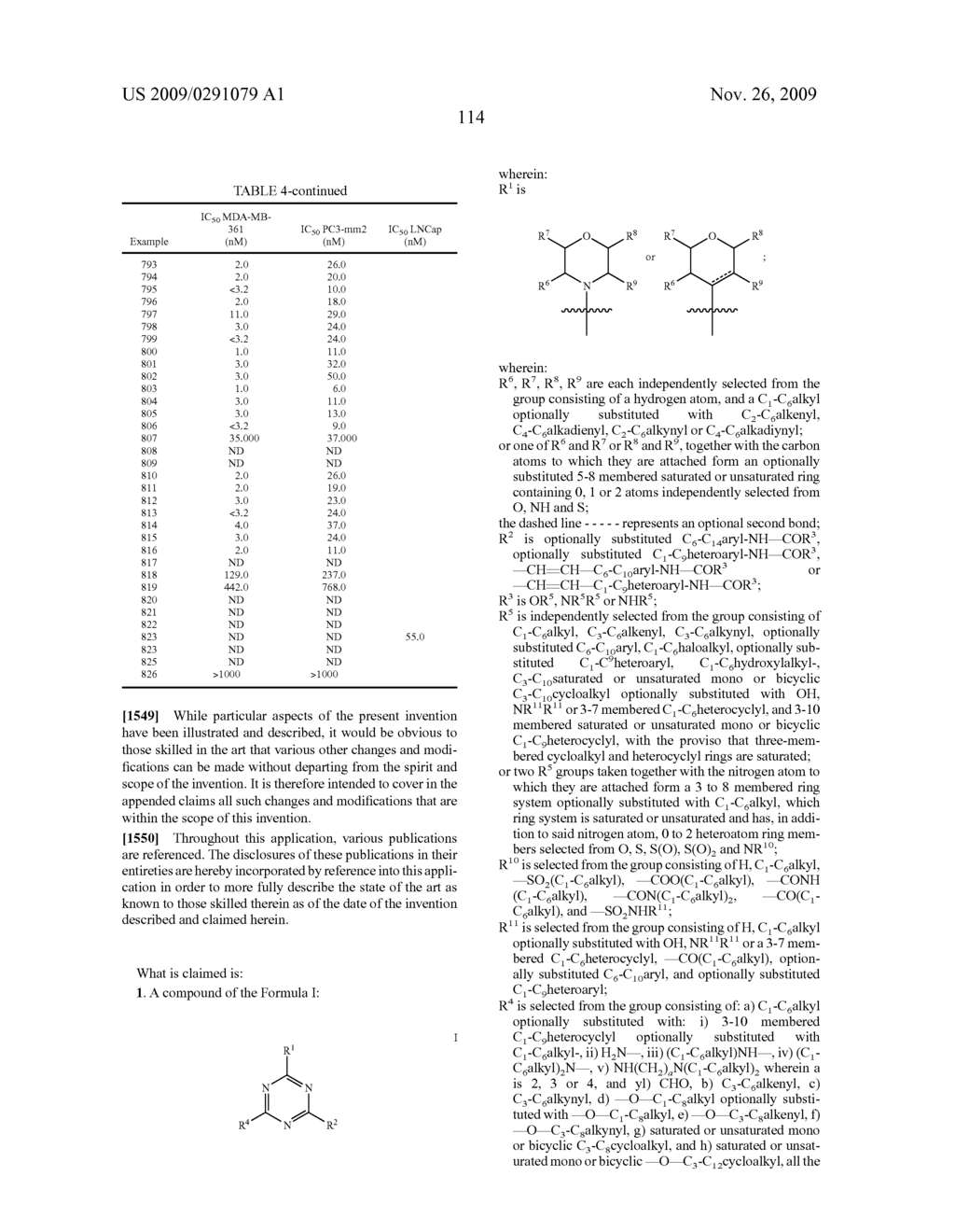 TRIAZINE COMPOUNDS AS PI3 KINASE AND MTOR INHIBITORS - diagram, schematic, and image 115