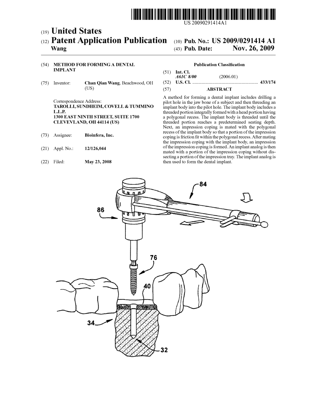 METHOD FOR FORMING A DENTAL IMPLANT - diagram, schematic, and image 01