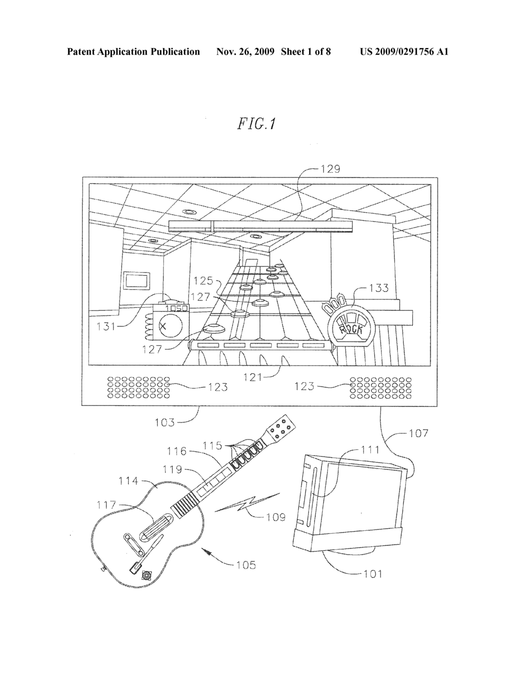 MUSIC VIDEO GAME AND GUITAR-LIKE GAME CONTROLLER - diagram, schematic, and image 02