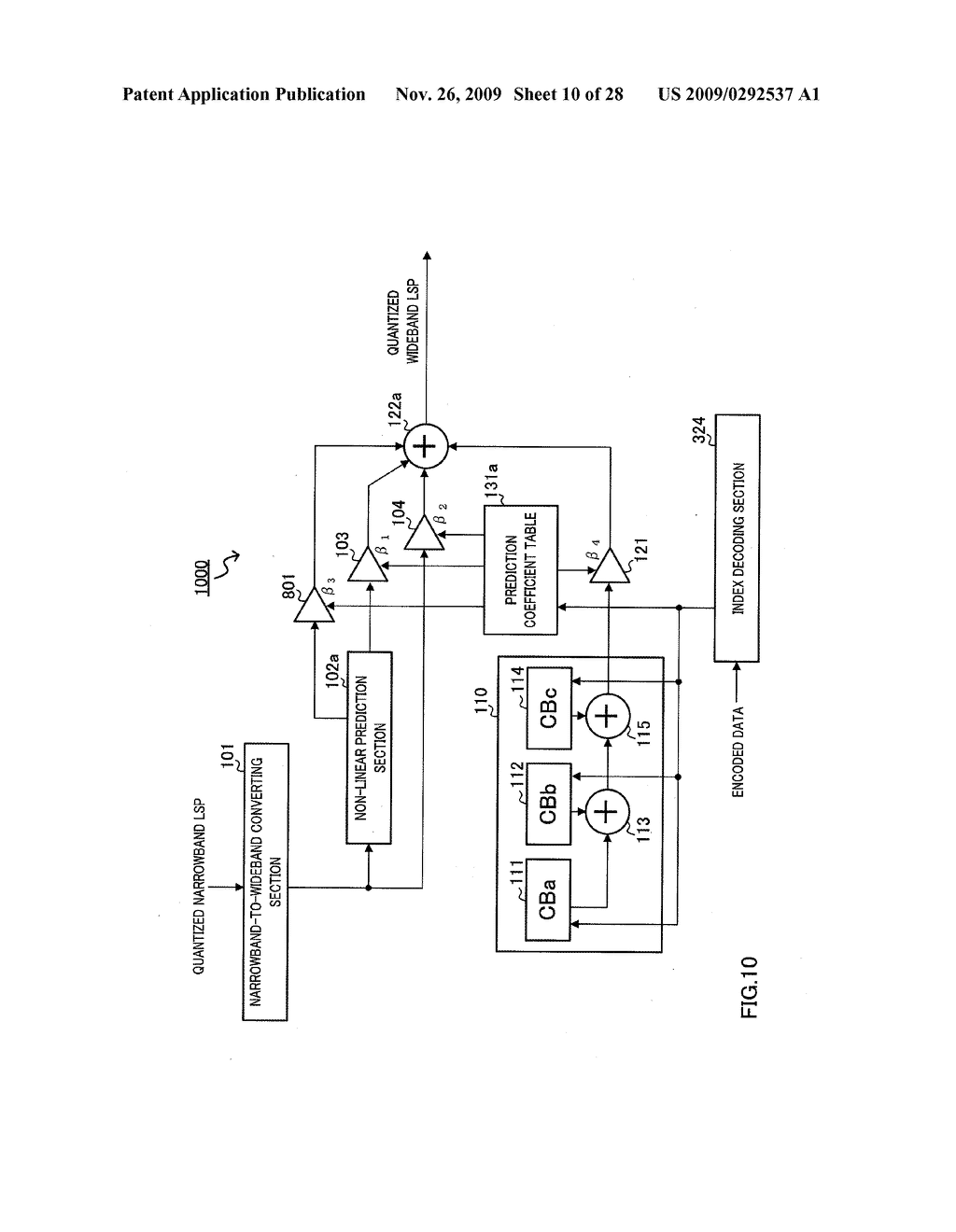 WIDE-BAND ENCODING DEVICE, WIDE-BAND LSP PREDICTION DEVICE, BAND SCALABLE ENCODING DEVICE, WIDE-BAND ENCODING METHOD - diagram, schematic, and image 11