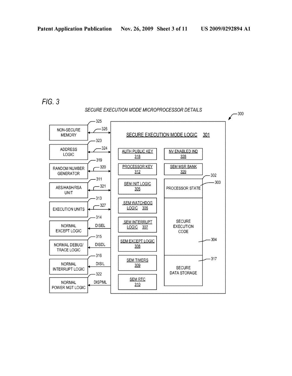 MICROPROCESSOR HAVING INTERNAL SECURE MEMORY - diagram, schematic, and image 04