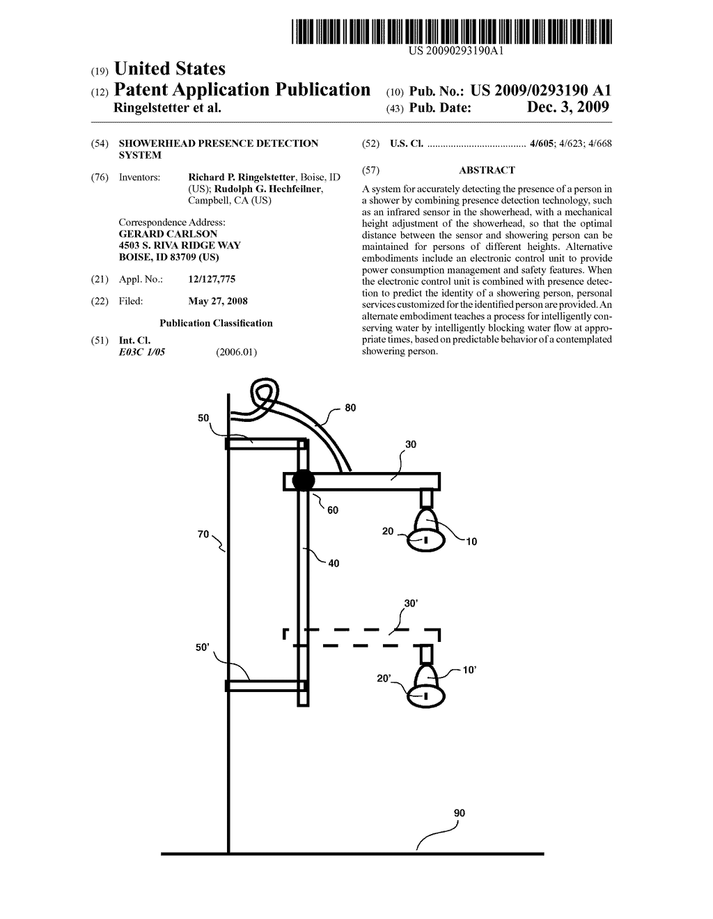 SHOWERHEAD PRESENCE DETECTION SYSTEM - diagram, schematic, and image 01