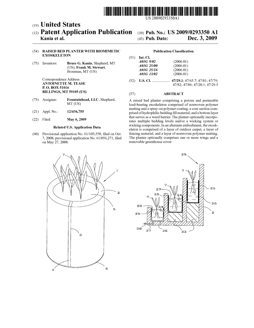 RAISED BED PLANTER WITH BIOMIMETIC EXOSKELETON - diagram, schematic, and image 01