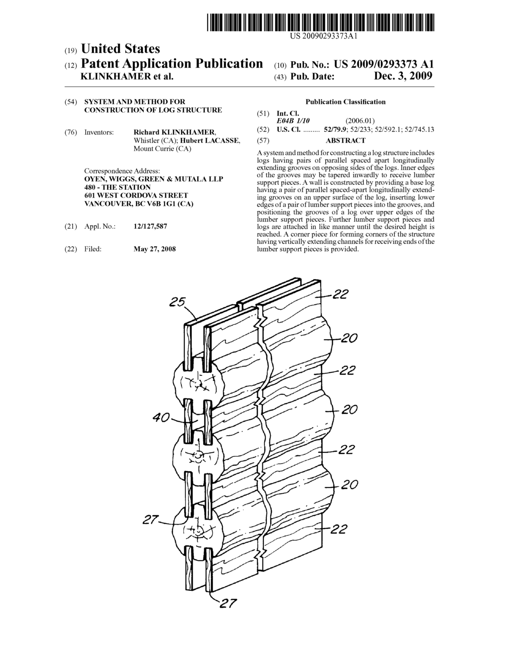 SYSTEM AND METHOD FOR CONSTRUCTION OF LOG STRUCTURE - diagram, schematic, and image 01