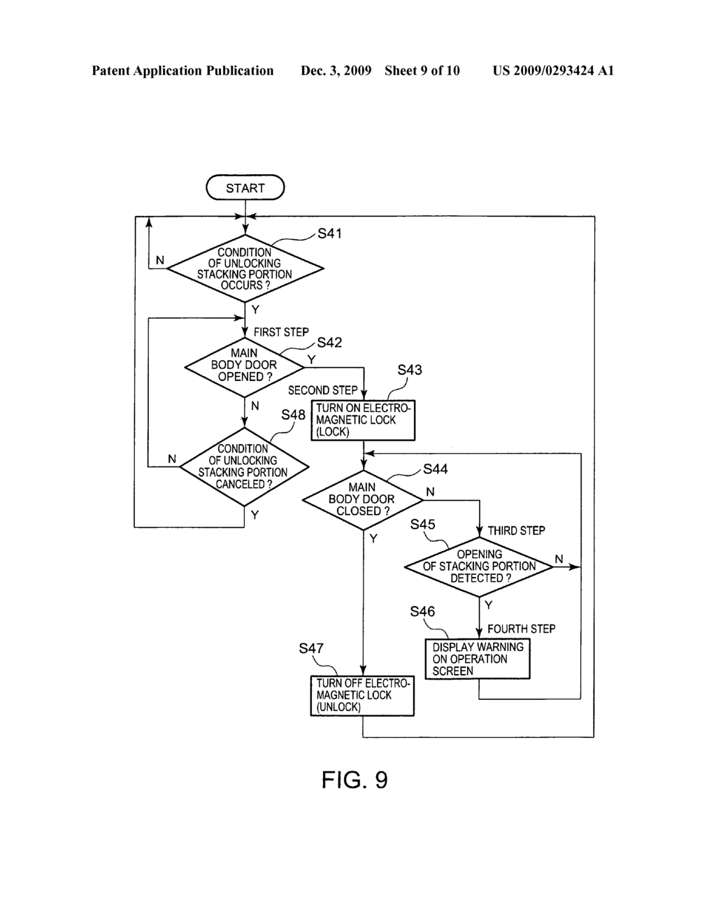 SHEET PROCESSING APPARATUS AND ELECTROMAGNETIC LOCKING METHOD OF STACKING DEVICE - diagram, schematic, and image 10