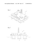 Semi-Submersible Offshore Structure Having Storage Tanks for Liquified Gas diagram and image