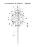 Workpiece splitting and kickback-inhibiting assembly for a table cutting machine diagram and image