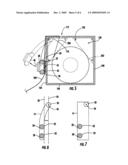 Cutting apparatus for rolled sheet goods diagram and image