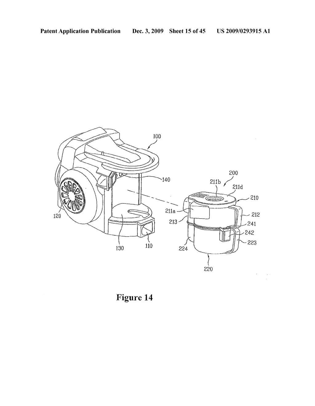 VACUUM CLEANER WITH REMOVABLE DUST COLLECTOR, AND METHODS OF OPERATNG THE SAME - diagram, schematic, and image 16