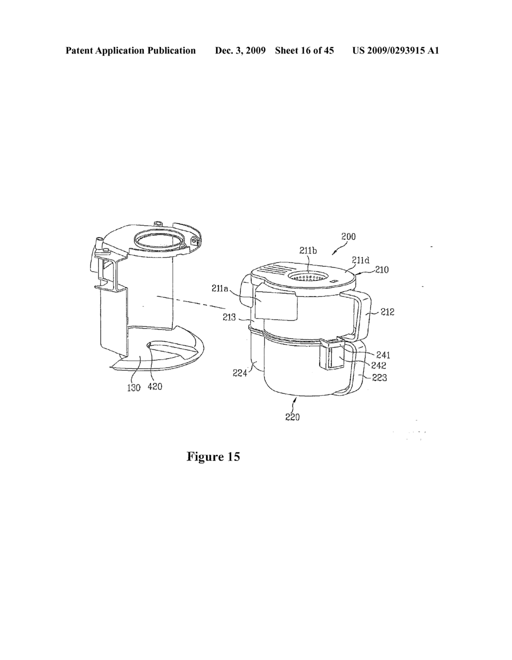 VACUUM CLEANER WITH REMOVABLE DUST COLLECTOR, AND METHODS OF OPERATNG THE SAME - diagram, schematic, and image 17