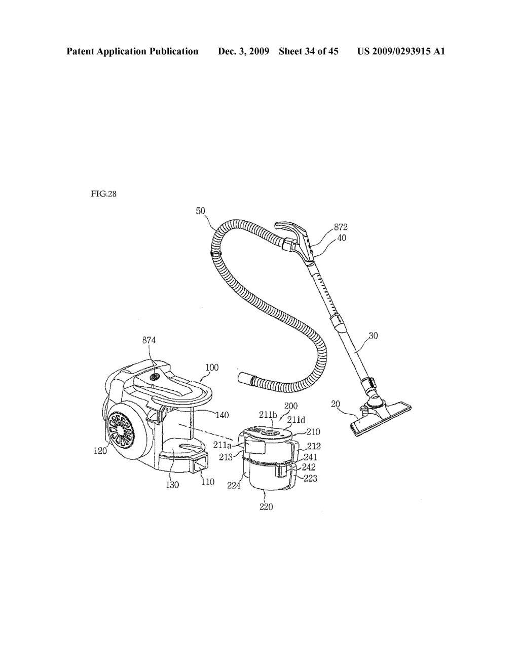 VACUUM CLEANER WITH REMOVABLE DUST COLLECTOR, AND METHODS OF OPERATNG THE SAME - diagram, schematic, and image 35