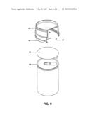 Receptacle connectable on top of a cap closure diagram and image