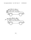 Aerodynamically shaped stowage receptacle for vehicles diagram and image