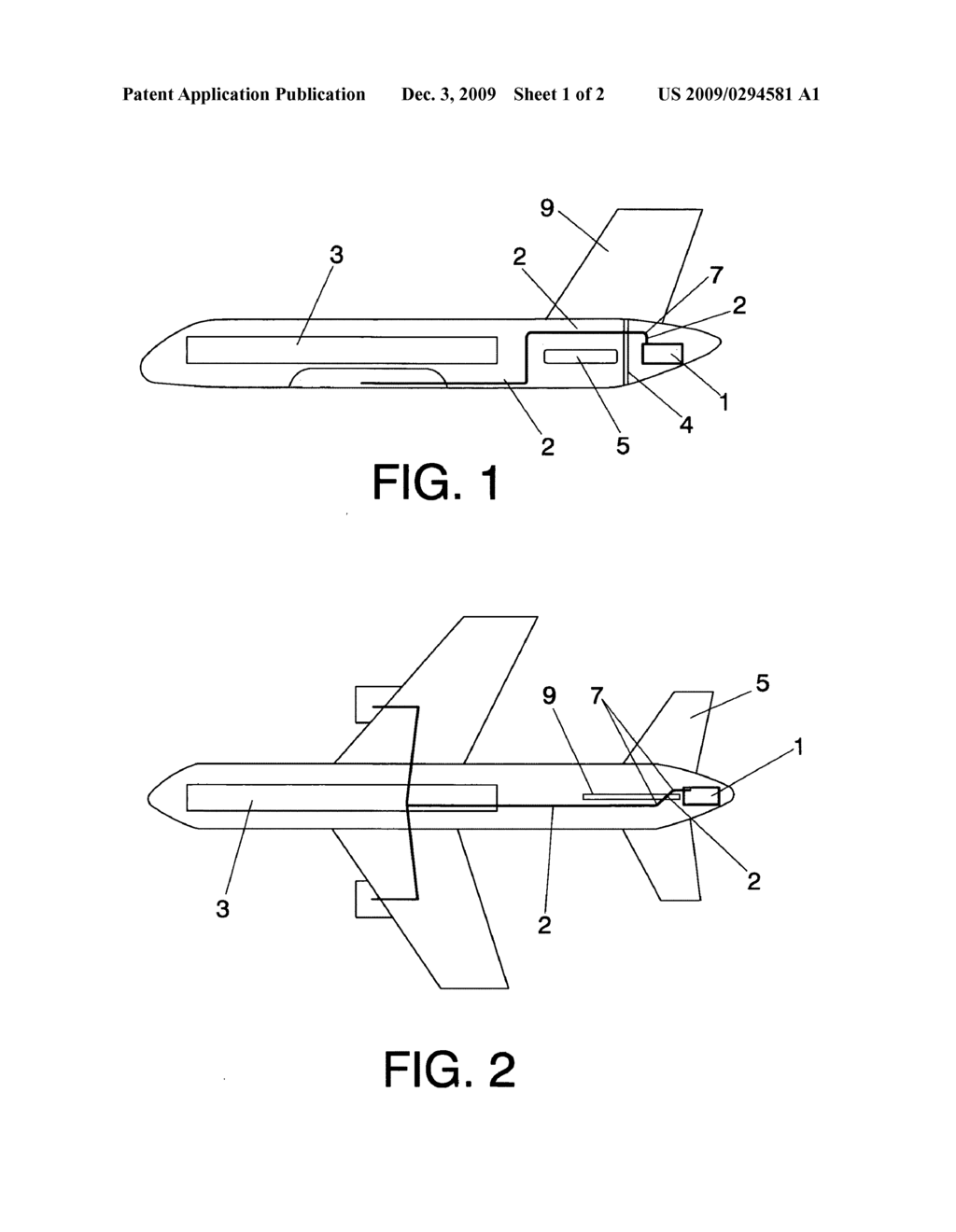 Configuration of the pneumatic installation in the tail zone of an aircraft - diagram, schematic, and image 02