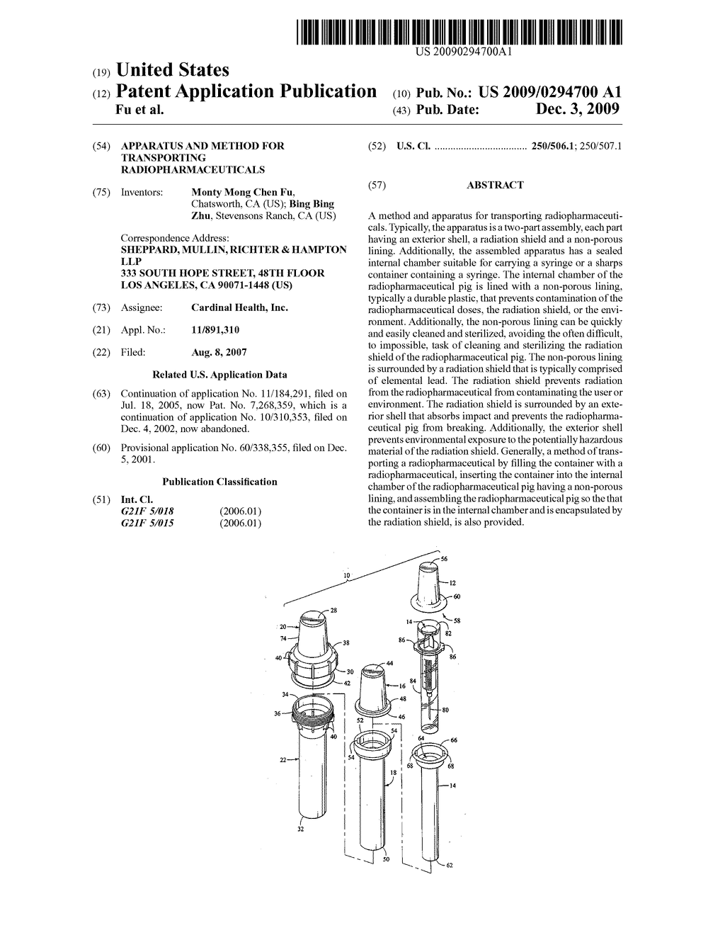 Apparatus and method for transporting radiopharmaceuticals - diagram, schematic, and image 01