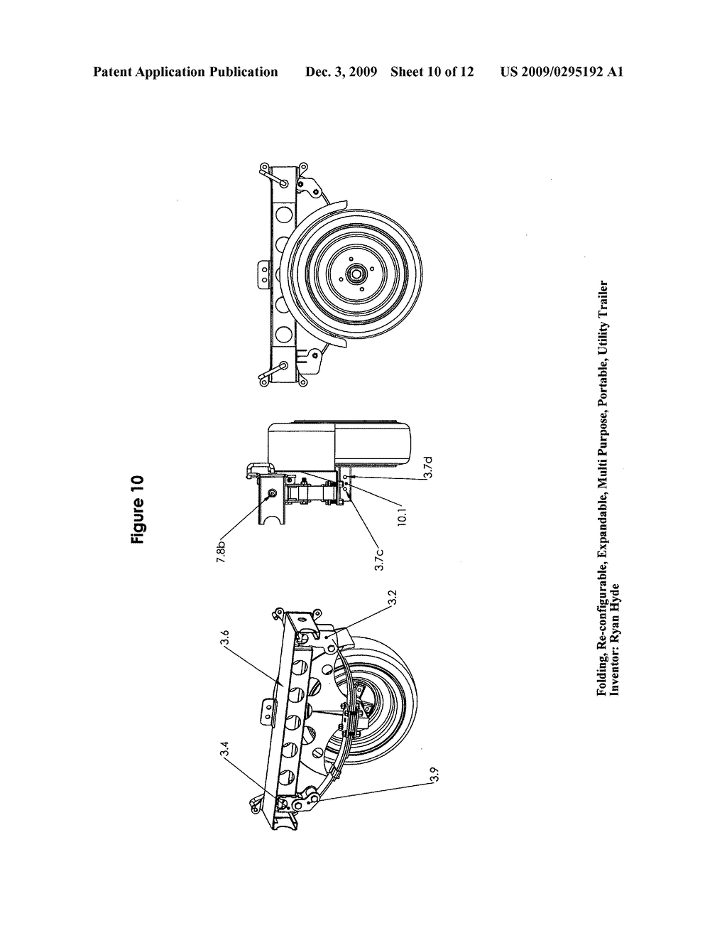 Folding, re-configurable, expandable, multi purpose, portable, utility trailer - diagram, schematic, and image 11