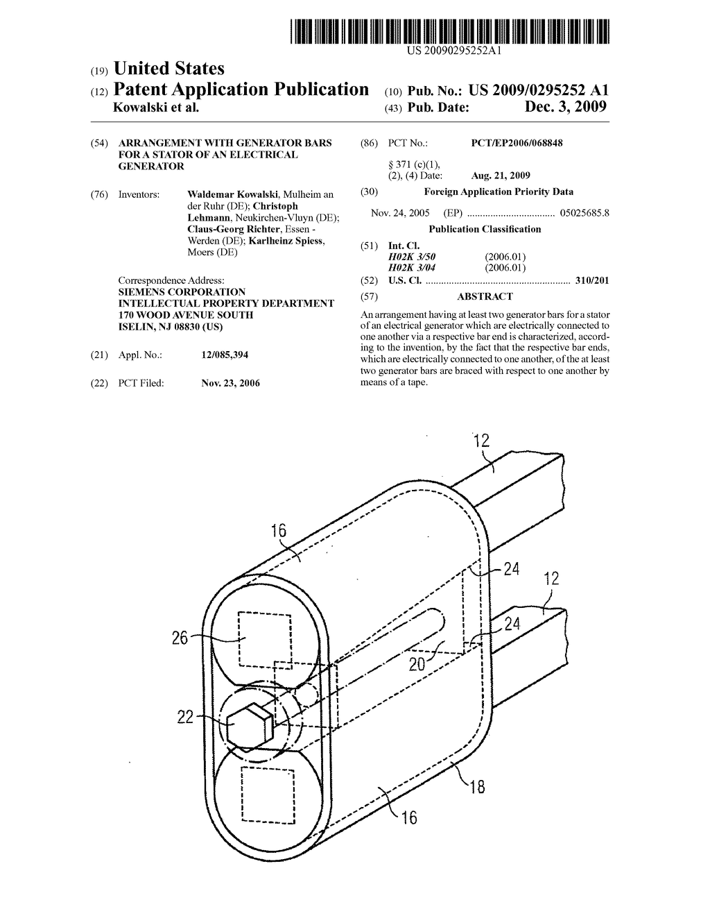 Arrangement With Generator Bars for a Stator of an Electrical Generator - diagram, schematic, and image 01