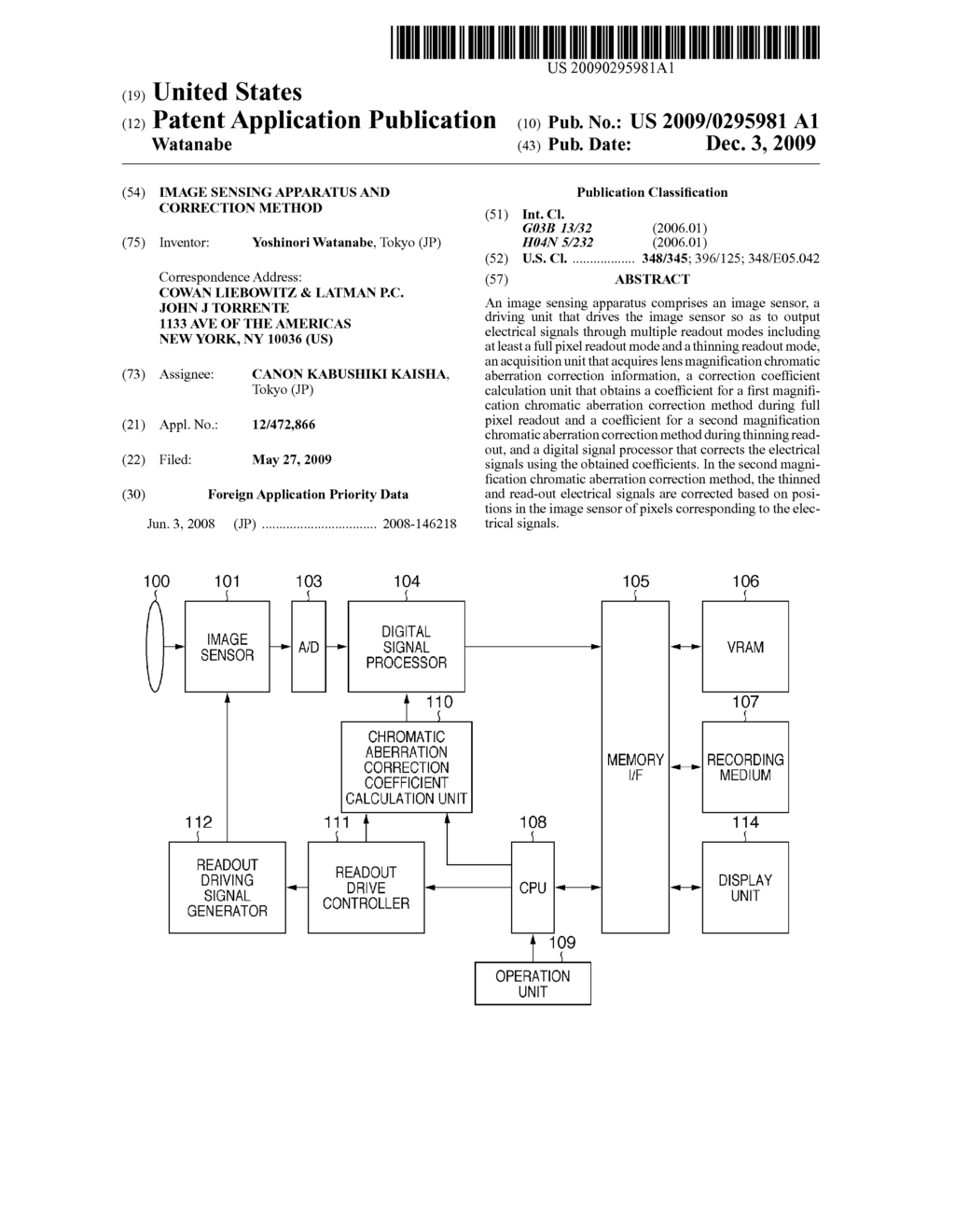 IMAGE SENSING APPARATUS AND CORRECTION METHOD - diagram, schematic, and image 01