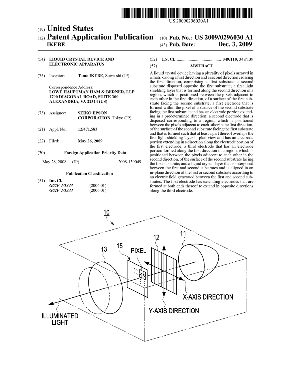 LIQUID CRYSTAL DEVICE AND ELECTRONIC APPARATUS - diagram, schematic, and image 01