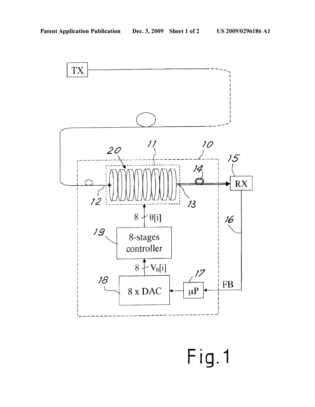 Polarisation-Controller Driving Method for Optical Fibre Transmission Systems and Apparatus in Accordance with Said Method - diagram, schematic, and image 02