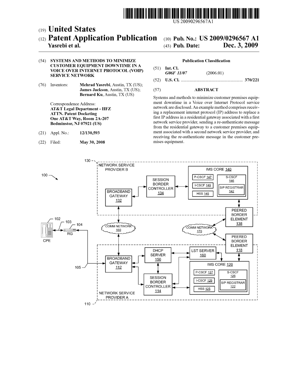 SYSTEMS AND METHODS TO MINIMIZE CUSTOMER EQUIPMENT DOWNTIME IN A VOICE OVER INTERNET PROTOCOL (VOIP) SERVICE NETWORK - diagram, schematic, and image 01