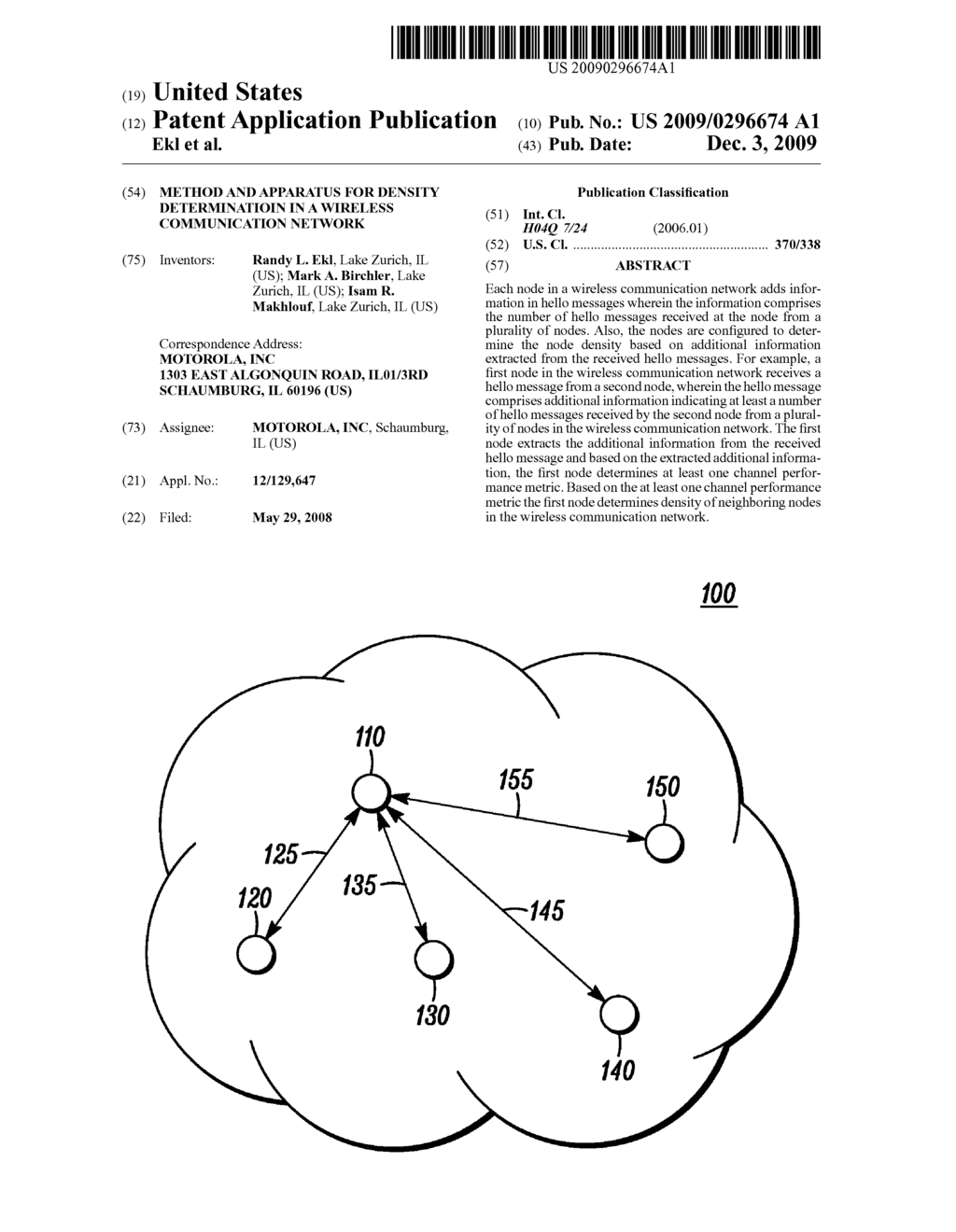 METHOD AND APPARATUS FOR DENSITY DETERMINATIOIN IN A WIRELESS COMMUNICATION NETWORK - diagram, schematic, and image 01